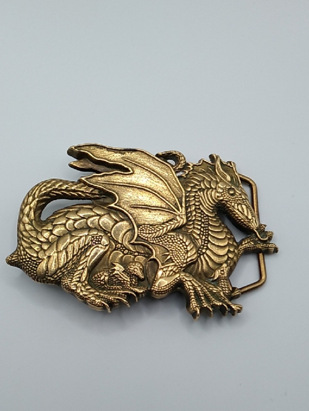 Vintage 1982 Baron Dragon Brass Belt Buckle (J1)